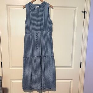 Sonoma Striped Blue and White Midi Dress